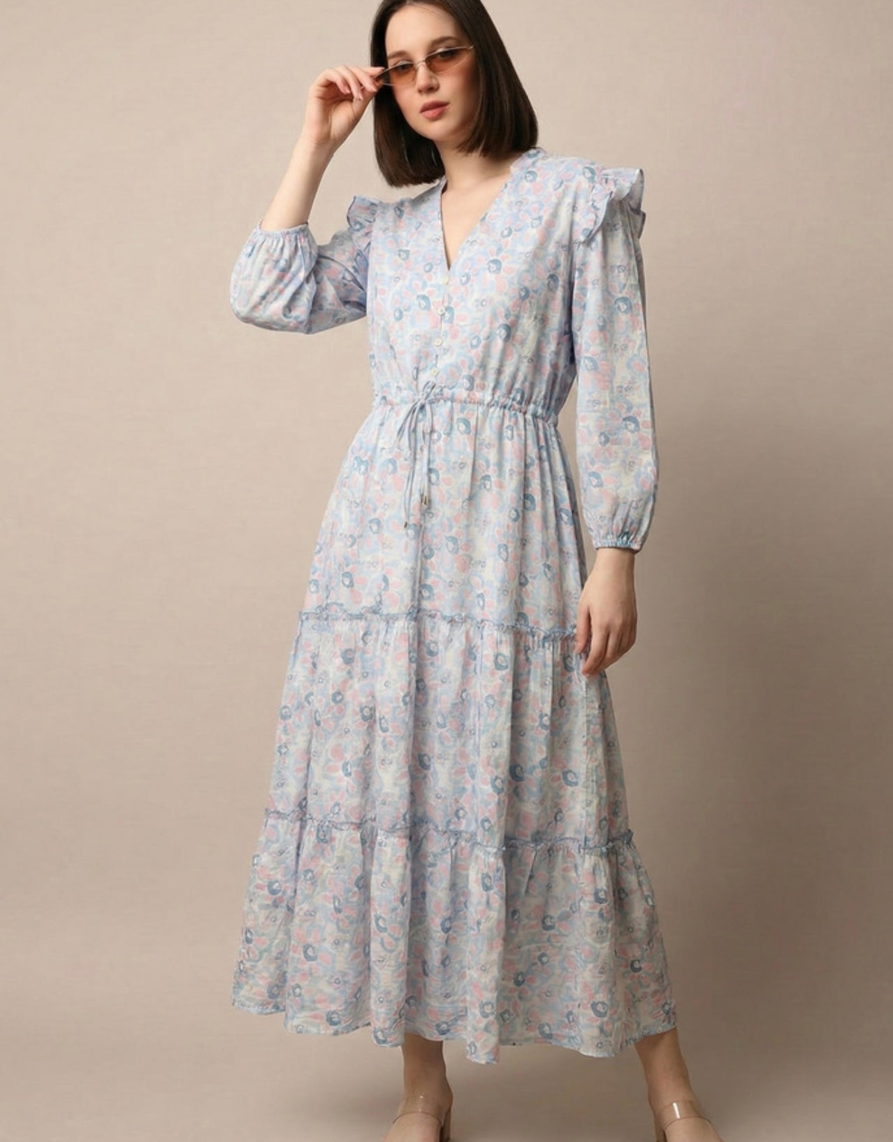 Soft Bloom Casual Midi Dress