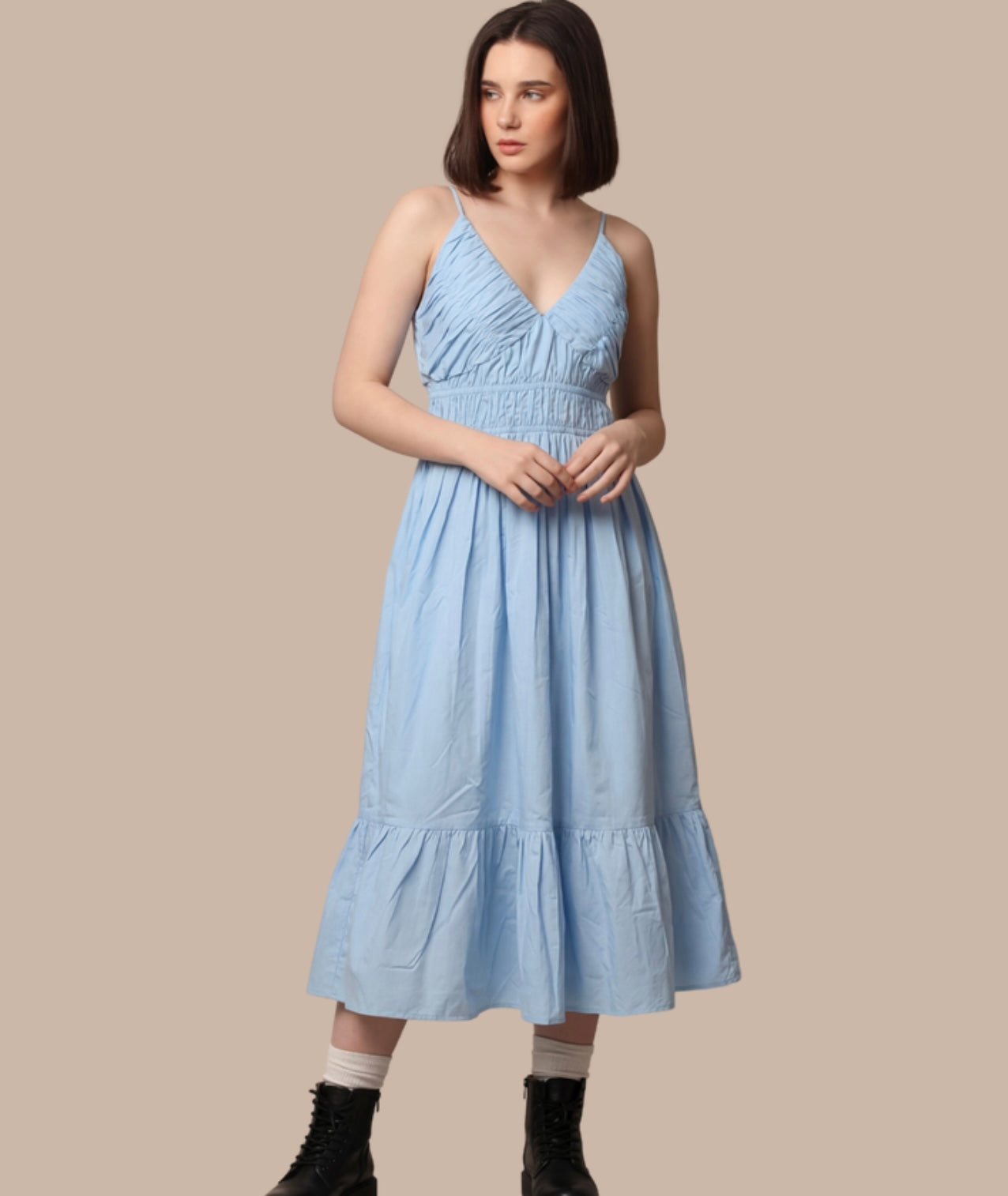 Elysia Smocked Midi Dress