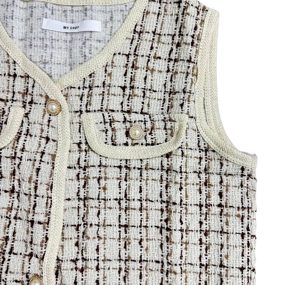 Tweed Vest - cardigan