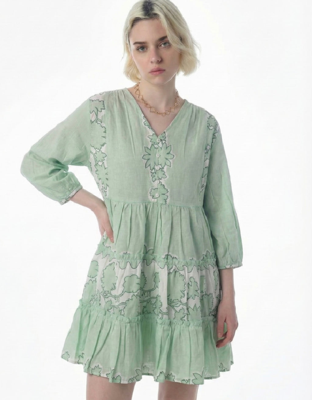 Bloom Tiered Linen Mini Dress