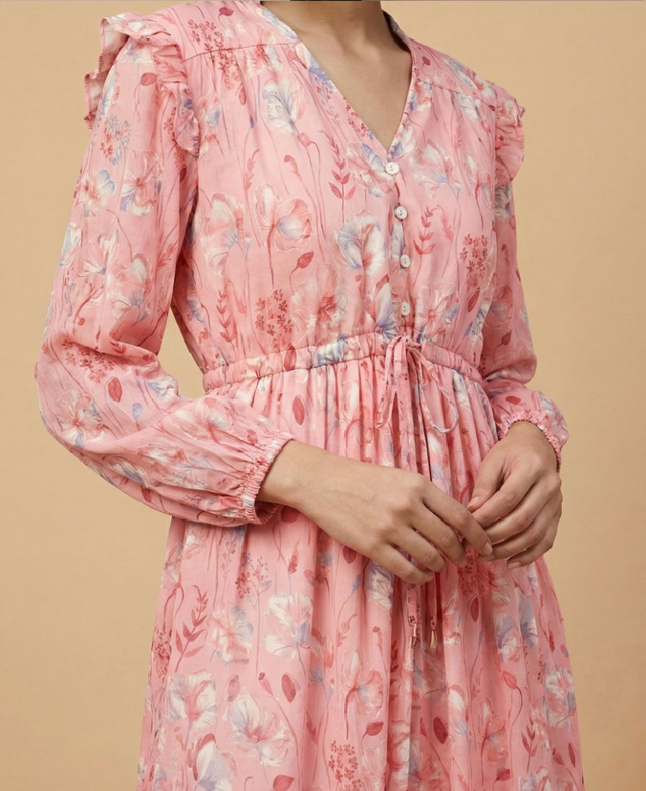 Soft Bloom Casual Midi Dress